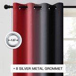 COSVIYA Grommet Ombre Room Darkening Curtains 84 inches Length for Living Room, Light Blocking Red and Black Gradient Window Drapes/Curtains for Bedroom,2 Panels, 52x84inches