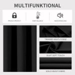 Joydeco Blackout Curtains 84 Inch Length 2 Panels Set, Thermal Insulated Long Curtains& Drapes 2 Burg, Room Darkening Grommet Drapes for Bedroom Living Room Window (Black, W52 x L84 Inch)