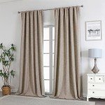 Joydeco 100% Blackout Curtains 108 inches Long Natural Linen Drapes 2 Panels Set Burg for Bedroom Living Room Black Out Darkening Curtain Thermal Insulated Back tab Rod Pocket(52x108 inch,Linen)