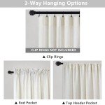 Natural Linen Curtains 84 Inch Length 2 Panels Set for Living Room,Rod Pocket Ivory Cream Colored Boho Semi Sheer Cotton Look Light Filtering Privacy Country Rustic Farmhouse Curtains for Bedroom