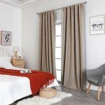 Joydeco 100% Blackout Curtains 108 inches Long Natural Linen Drapes 2 Panels Set Burg for Bedroom Living Room Black Out Darkening Curtain Thermal Insulated Back tab Rod Pocket(52x108 inch,Linen)