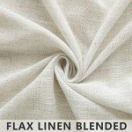 Natural Linen Curtains 84 Inch Length 2 Panels Set for Living Room,Rod Pocket Ivory Cream Colored Boho Semi Sheer Cotton Look Light Filtering Privacy Country Rustic Farmhouse Curtains for Bedroom