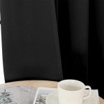Joydeco Blackout Curtains 84 Inch Length 2 Panels Set, Thermal Insulated Long Curtains& Drapes 2 Burg, Room Darkening Grommet Drapes for Bedroom Living Room Window (Black, W52 x L84 Inch)