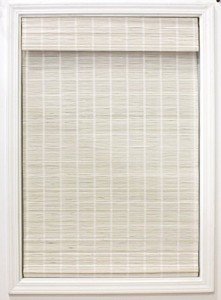Radiance Cordless Bamboo Roman Shades for Windows - Matchstick Bamboo Blinds for Semi-Private Light Control - Easy to Lift & Fold Up Window Shades - White - 36" W x 64" L - (2215336E)
