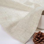 jinchan Beige Linen Kitchen Curtains and Valance Set Tier Curtains 36 Inch Length for Cafe Living Room Bedroom Bathroom Farmhouse Rustic Country Small Drapes 3 Piece Set Rod Pocket Crude