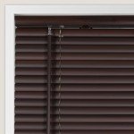 CALYX INTERIORS Room Darkening Vinyl Mini Blinds, Cordless, 1" Slat, 22.5" W x 36" H, Mahogany. Inside Mount in Windows 22.75 and Greater; Indoor Window Shades