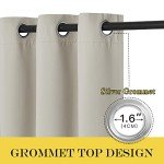 NICETOWN Blackout Curtain for Patio Sliding Door - Grommet Extra Wide Sliding Door Curtains Room Darkening Weighted Drape for Living Room/Patio (Natural, W100 x L84, 1 Panel)