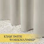 NICETOWN Blackout Curtain for Patio Sliding Door - Grommet Extra Wide Sliding Door Curtains Room Darkening Weighted Drape for Living Room/Patio (Natural, W100 x L84, 1 Panel)