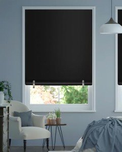 Blackout Roller Window Shades, Cordless Roller Shades, No Tools No Drill Pull Down Room Darkening Window Shades, Blackout Blinds for Bedroom Windows Home and Office(36''W x 72''H, Black)