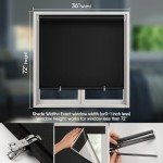 Blackout Roller Window Shades, Cordless Roller Shades, No Tools No Drill Pull Down Room Darkening Window Shades, Blackout Blinds for Bedroom Windows Home and Office(36''W x 72''H, Black)