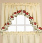CHF Red Delicious Country Apples 3-Piece Window Curtain Tier Set, Ivory, 56-Inch X 36-Inch Multi