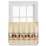 CHF Red Delicious Country Apples 3-Piece Window Curtain Tier Set, Ivory, 56-Inch X 36-Inch Multi