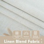 DriftAway Double Layer Linen Blackout Tie Up Curtains Thermal Insulated Fully Lined Balloon Roman Shade Bathroom Window Adjustable Rod Pocket for Small Window 31 Inch by 47 Inch Light Linen