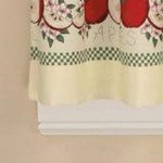 CHF Red Delicious Country Apples 3-Piece Window Curtain Tier Set, Ivory, 56-Inch X 36-Inch Multi