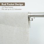 DriftAway Double Layer Linen Blackout Tie Up Curtains Thermal Insulated Fully Lined Balloon Roman Shade Bathroom Window Adjustable Rod Pocket for Small Window 31 Inch by 47 Inch Light Linen
