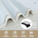 DriftAway Double Layer Linen Blackout Tie Up Curtains Thermal Insulated Fully Lined Balloon Roman Shade Bathroom Window Adjustable Rod Pocket for Small Window 31 Inch by 47 Inch Light Linen