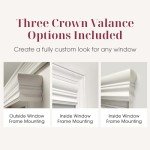 ARLO BLINDS Faux Wood Blinds with Crown Valance - 34.625" Width x 60" Height, White, Cordless Window Blinds & Shades - Blinds for Indoor Windows, 2" Faux Wooden Blinds for Home, Window Shades