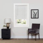 Cordless Room Darkening Mini Blind - 33 Inch Width, 64 Inch Length, 1" Slat Size - Pearl White - Cordless GII Deluxe Sundown Horizontal Windows Blinds for Interior by Achim Home Decor