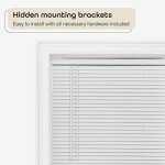 Cordless Room Darkening Mini Blind - 33 Inch Width, 64 Inch Length, 1" Slat Size - Pearl White - Cordless GII Deluxe Sundown Horizontal Windows Blinds for Interior by Achim Home Decor
