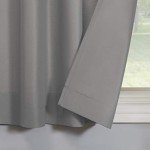 No. 918 Martine Microfiber Semi-Sheer Rod Pocket Kitchen Curtain Valance and Tiers Set, 54" x 45", Gray