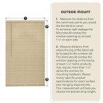 Cordless Room Darkening Mini Blind - 33 Inch Width, 64 Inch Length, 1" Slat Size - Pearl White - Cordless GII Deluxe Sundown Horizontal Windows Blinds for Interior by Achim Home Decor