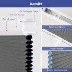 Allesin Cellular Shades Cordless Blackout Honeycomb Blinds for Indoor Windows, Thermal Insulated Window Shades Noise Reduction, Easy to Install, Perfect for Bedroom/Living Room, Grey - H64 x W34