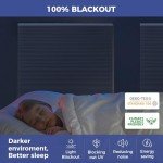 Allesin Cellular Shades Cordless Blackout Honeycomb Blinds for Indoor Windows, Thermal Insulated Window Shades Noise Reduction, Easy to Install, Perfect for Bedroom/Living Room, Grey - H64 x W34