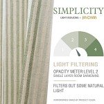 jinchan Striped Kitchen Curtains and Valance Set 24 Inch Tier Curtains Ticking Stripe Linen Small Drapes Pinstripe for Cafe Living Room Bathroom Farmhouse 3 Pieces Set Rod Pocket Sage Green