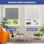 Allesin Cellular Shades Cordless Blackout Honeycomb Blinds for Indoor Windows, Thermal Insulated Window Shades Noise Reduction, Easy to Install, Perfect for Bedroom/Living Room, Grey - H64 x W34
