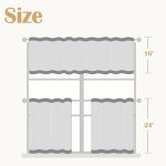 jinchan Floral Kitchen Curtains Set Linen Tier Curtains and Valance Farmhouse Drapes for Small Windows 24 Inch Length for Cafe Living Room Bathroom Rod Pocket 3 Pieces Set Black on Beige