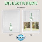 Calyx Interiors Cordless White 1” Light Filtering Mini Blinds 28.5” W x 73” H Window Blinds for Home, Vinyl Horizontal Blinds for Indoor Windows