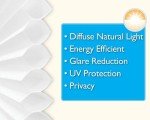 Redi Shade No Tools Easy Lift Trim-at-Home Cordless Cellular Light Filtering Fabric Shade White, 30" W x 64" L, (Fits windows 19"- 30")