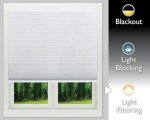 Redi Shade No Tools Easy Lift Trim-at-Home Cordless Cellular Light Filtering Fabric Shade White, 30" W x 64" L, (Fits windows 19"- 30")