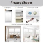DEZ FURNISHINGS Cordless 1" Light Filtering Pleated Shade, Fabric, 34" W x 48" H, White