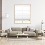 DEZ FURNISHINGS Cordless 1" Light Filtering Pleated Shade, Fabric, 34" W x 48" H, White