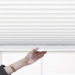 DEZ FURNISHINGS Cordless 1" Light Filtering Pleated Shade, Fabric, 34" W x 48" H, White
