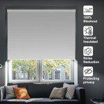 Sulugood No Drill No Tools Blackout Cellular Shades Easy to Install for Indoor Windows Cordless Honeycomb Blinds Thermal Insulated Noise Reduction,White,Custom Size
