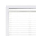 DEZ FURNISHINGS Cordless 1" Light Filtering Pleated Shade, Fabric, 34" W x 48" H, White