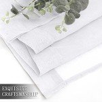 Tollpiz Short Sheer Curtains Linen Textured Bedroom Curtain Sheers Light Filtering Rod Pocket Voile Curtains for Living Room, 54 x 45 inches Long, White, Set of 2 Panels