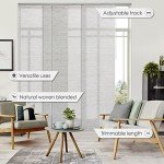 GoDear Design Adjustable Sliding Panel Track Blinds, Vertical Blinds, Room Dividers Walls, Closet Doors, Extendable Track from 45.8" to 86" W, Trimmable Panel Curtains Up to 96" H, Mica