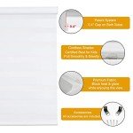 Persilux Cordless Zebra Blinds for Windows Free-Stop Roller Windows Shades (24" W X 72" H, White) Dual Layer Light Control for Day and Night, Light Filtering Sheer Shades for Home, Easy to Install