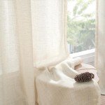 BGment Linen Curtains 36 Inch Length for Kitchen Cafe Window - Cream Beige Short Semi Sheer Drapes with Rod Pocket for Bathroom Half Window Light Filtering Rustic, 2 Panels, Each Panel 30 Inch Wide