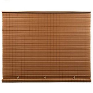 Radiance Cordless Outdoor Shades for Porch, Patio & Windows - Waterproof PVC Blinds for Indoor & Outdoor - Roll-Up Patio Privacy Screen for Diffuse Sunlight - Woodgrain - 48" W x 72" L - (3321246)