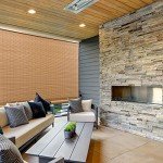 Radiance Cordless Outdoor Shades for Porch, Patio & Windows - Waterproof PVC Blinds for Indoor & Outdoor - Roll-Up Patio Privacy Screen for Diffuse Sunlight - Woodgrain - 48" W x 72" L - (3321246)