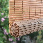 Radiance Cordless Outdoor Shades for Porch, Patio & Windows - Waterproof PVC Blinds for Indoor & Outdoor - Roll-Up Patio Privacy Screen for Diffuse Sunlight - Woodgrain - 48" W x 72" L - (3321246)