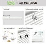 DEZ FURNISHINGS Cordless 1" Mini Blind, Room Darkening, 32" W x 48" H, Pearl White