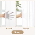 HOMEIDEAS Non-See-Through White Privacy Sheer Kitchen Curtains, 30 X 36 Inches Long 2 Panels Short Sheer Curtains Light Filtering Bathroom Window Drapes for Bedroom Living Room