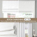 Madison Park Galen Cordless Roman Shades - Fabric Privacy Single Panel Darkening, Energy Efficient, Thermal Insulated Window Blind Treatment, for Bedroom, Living Room Decor, 27" x 64", White