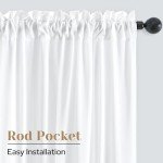 HOMEIDEAS Non-See-Through White Privacy Sheer Kitchen Curtains, 30 X 36 Inches Long 2 Panels Short Sheer Curtains Light Filtering Bathroom Window Drapes for Bedroom Living Room