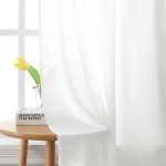 HOMEIDEAS Non-See-Through White Privacy Sheer Kitchen Curtains, 30 X 36 Inches Long 2 Panels Short Sheer Curtains Light Filtering Bathroom Window Drapes for Bedroom Living Room